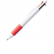 Ручка шариковая KUNOY с чернилами 4-х цветов, белый/красный