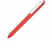 Ручка шариковая Pigra модель P03 PRM софт-тач, красный/белый