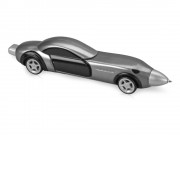 Ручка шариковая Сан-Марино в форме автомобиля с открывающимися дверями и инерционным механизмом движения, серебристая