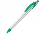 Ручка шариковая Каприз Сильвер, серебристый/зеленый