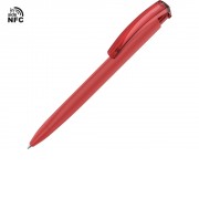 Ручка пластиковая шариковая трехгранная Trinity K transparent Gum soft-touch с чипом передачи инфо, красный