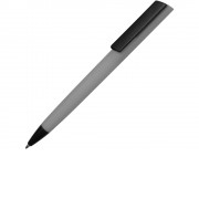 Ручка пластиковая soft-touch шариковая Taper, серый/черный