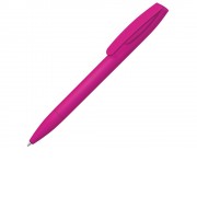 Шариковая ручка Coral Gum  с прорезиненным soft-touch корпусом и клипом., розовый