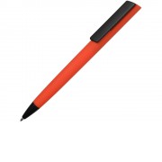 Ручка пластиковая soft-touch шариковая Taper, красный/черный