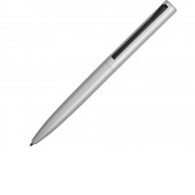 Ручка металлическая шариковая Bevel, серебристый/черный