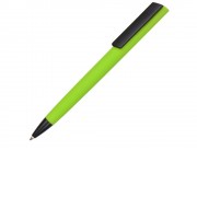 Ручка пластиковая soft-touch шариковая Taper, зеленое яблоко/черный