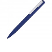 Ручка шариковая пластиковая Bon с покрытием soft touch, темно-синий