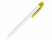 Ручка пластиковая шариковая HINDRES, белый/желтый