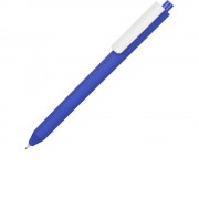Ручка шариковая Pigra модель P03 PRM софт-тач, синий/белый