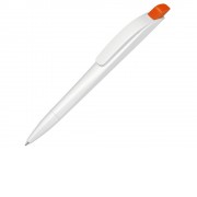 Ручка шариковая пластиковая Stream, белый/оранжевый