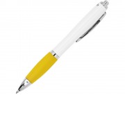 Ручка пластиковая шариковая CARREL с антибактериальным покрытием, белый/желтый