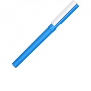 Ручка пластиковая шариковая трехгранная Nook с подставкой для телефона в колпачке, голубой/белый