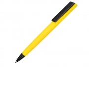 Ручка пластиковая soft-touch шариковая Taper, желтый/черный
