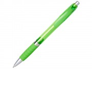 Шариковая полупрозрачная ручка Turbo с резиновой накладкой, лайм
