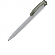 Ручка шариковая трехгранная UMA TRINITY K transparent GUM, soft-touch, серый