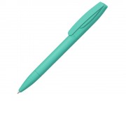 Шариковая ручка Coral Gum  с прорезиненным soft-touch корпусом и клипом., бирюзовый