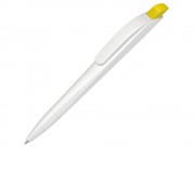 Ручка шариковая пластиковая Stream, белый/желтый