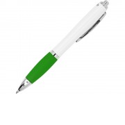 Ручка пластиковая шариковая CARREL с антибактериальным покрытием, белый/папоротник
