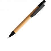 Ручка шариковая GILDON, бамбук, натуральный/черный