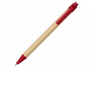 Шариковая ручка Berk из переработанного картона и кукурузного пластика, натуральный/красный