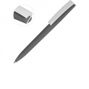 Ручка пластиковая soft-touch шариковая Zorro, серый/белый