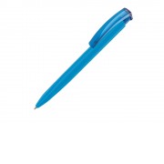 Ручка шариковая трехгранная UMA TRINITY K transparent GUM, soft-touch, голубой