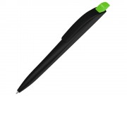 Ручка шариковая пластиковая Stream, черный/салатовый