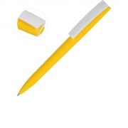 Ручка пластиковая soft-touch шариковая Zorro, желтый/белый