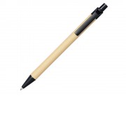 Шариковая ручка Berk из переработанного картона и кукурузного пластика, натуральный/черный