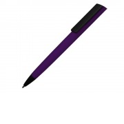 Ручка пластиковая soft-touch шариковая Taper, фиолетовый/черный