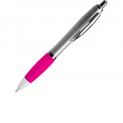 Ручка пластиковая шариковая CONWI, серебристый/фуксия