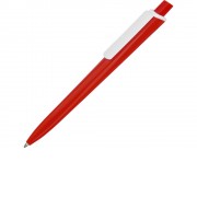 Ручка пластиковая трехгранная шариковая Lateen, красный/белый