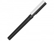 Ручка пластиковая шариковая трехгранная Nook с подставкой для телефона в колпачке, черный/белый