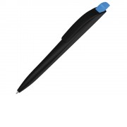 Ручка шариковая пластиковая Stream, черный/голубой