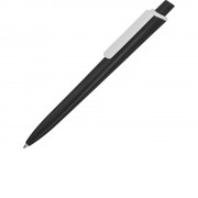Ручка пластиковая трехгранная шариковая Lateen, черный/белый