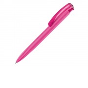 Ручка шариковая трехгранная UMA TRINITY K transparent GUM, soft-touch, розовый