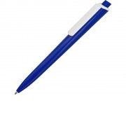 Ручка пластиковая трехгранная шариковая Lateen, синий/белый