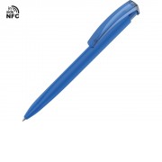 Ручка пластиковая шариковая трехгранная Trinity K transparent Gum soft-touch с чипом передачи инфо, синий