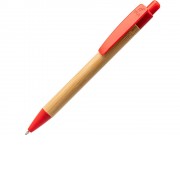 Ручка шариковая GILDON, бамбук, натуральный/красный