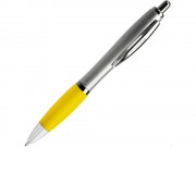 Ручка пластиковая шариковая CONWI, серебристый/желтый