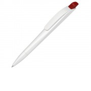 Ручка шариковая пластиковая Stream, белый/красный