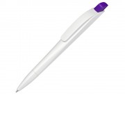 Ручка шариковая пластиковая Stream, белый/фиолетовый
