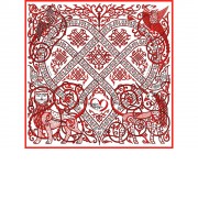 Платок Русское сердце 100% шёлк