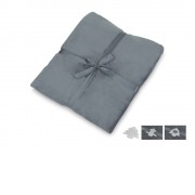 Плед флисовый Natty из переработанного пластика с новогодней биркой, серый