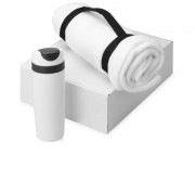 Подарочный набор Cozy с пледом и термокружкой, белый