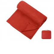 Плед для путешествий Flight в чехле с ручкой и карманом, красный