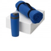 Подарочный набор Cozy с пледом и термокружкой, синий