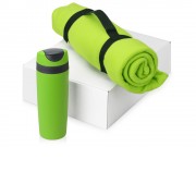 Подарочный набор Cozy с пледом и термокружкой, зеленый