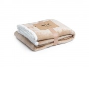 Плед GLORY флисовый, белый/бежевый