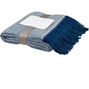 Плед елочка Haven, темно-синий